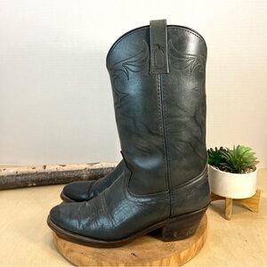 Vintage Dingo 8601 Men's Gray Leather Pull On Cowboy Western Boots Size 9.5D